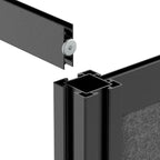 Sistema de pared divisoria modular — Marco negro, pared inicial de 70x70, paneles anchos