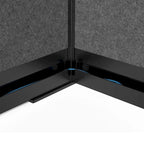Sistema de pared divisoria modular — Marco negro, pared inicial de 70x70, paneles anchos