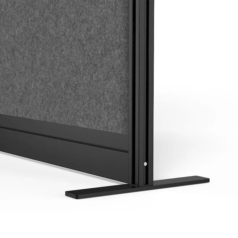 Sistema de pared divisoria modular — Marco negro, pared inicial de 70x70, paneles anchos