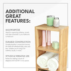 Estante organizador de baño independiente de bambú de lujo de 4 niveles — Ecológico, 35,5 x 25,4 x 86,3 cm