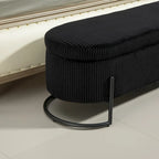 Otomana de almacenamiento, banco de dormitorio, otomana de almacenamiento de tela tapizada con bisagra de seguridad, reposapiés acolchado para entrada
