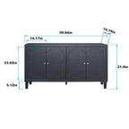 Banco tapizado de piel sintética de 44.7" con base de acrílico — Capacidad de 280 lbs
